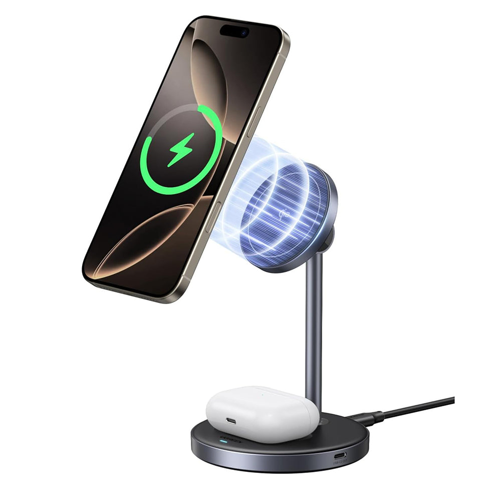 Ugreen - Wireless Charger W710 (45382) - MagSafe-Compatible, for iPhone, AirPods, with Type-C Cable, Qi2, 20W - Black