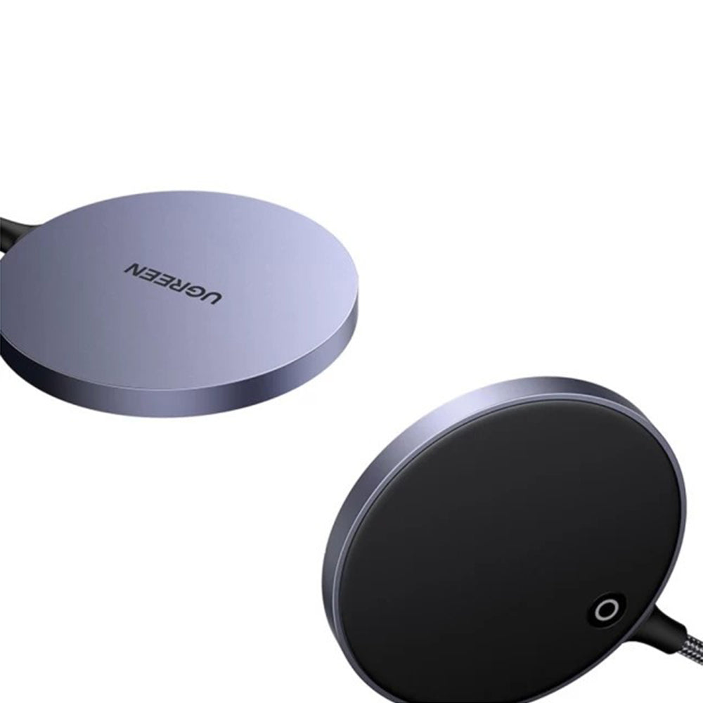 Ugreen - Wireless Charger CD245 (30233) - Qi, 15W, MagSafe, Aluminum Alloy, Strong Magnets, USB-C Cable Included, 1.5m -