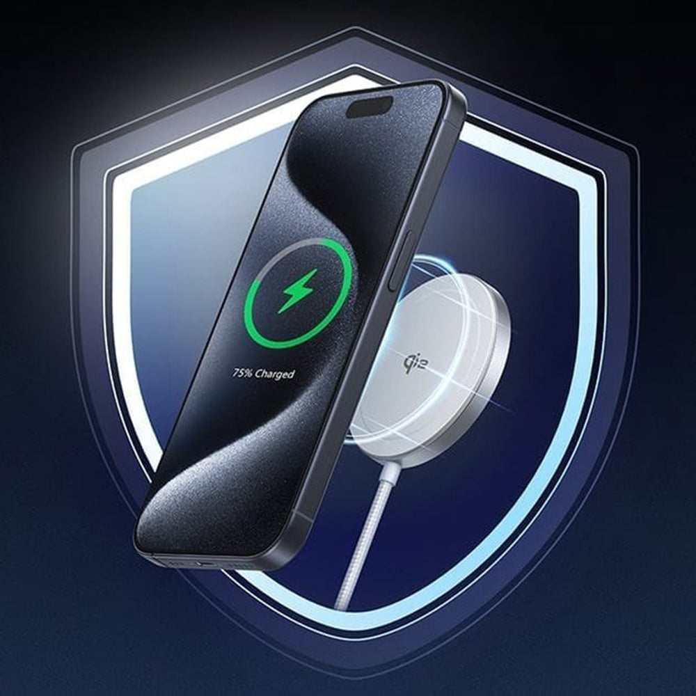 Ugreen - Magnetic Wireless Charger W703 (35565) - Fast Charge, Universal, USB-C, Qi2, 15W, 5V/3A, Type-C Cable, 1.5m - W