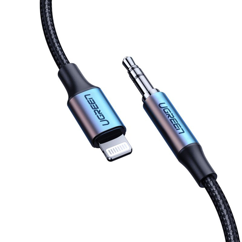 Ugreen - Audio Cable Aluminium Shell US315 (70509) - Lightning to Jack 3.5mm, MFi Certified, 1m - Black