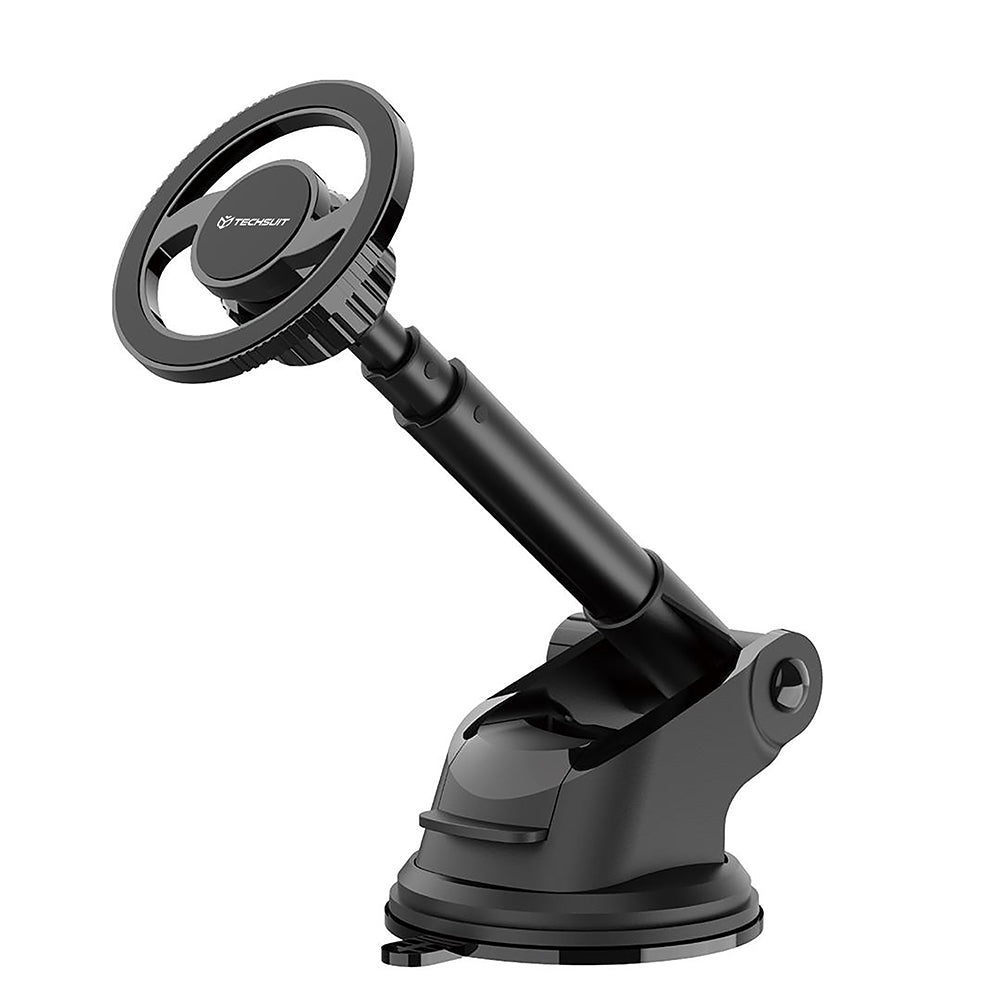 Techsuit - Car Holder MagProX (S12) - for Dashboard, MagSafe Compatible, 360° Rotation, Suction Cup Mounting Base - Blac