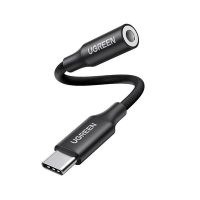 Adaptor Ugreen Type-C la Jack 3.5mm AV161, 10cm, Negru