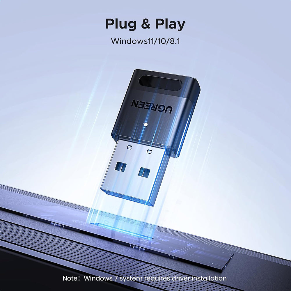 Ugreen - Wireless Adapter CM748 (45134) - USB Bluetooth 5.4, Plug and Play, High-Fidelity Audio, Compact Size - Black