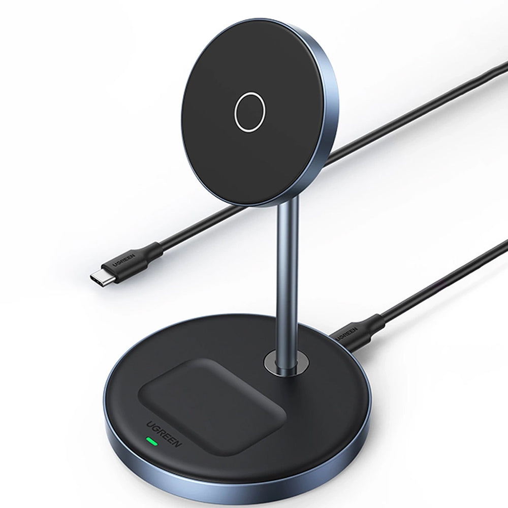 Ugreen - Wireless Charging Station CD317 (90668) - 2in1, for iPhone and Airpods, Type-C, N52 Magnet, Qi, 20W - Black