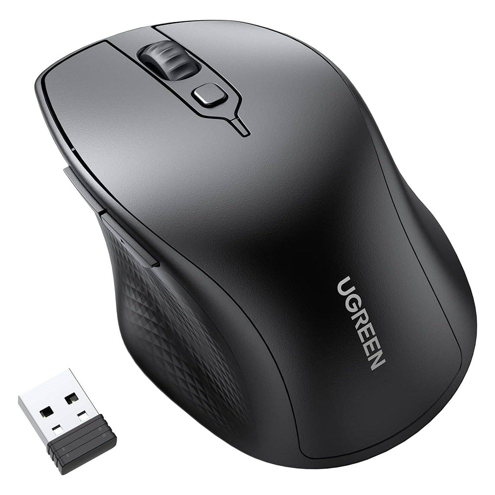 Ugreen - Wireless Mouse MU101 (90395) - Bluetooth 5.0, 1000/1600/2000/4000 DPI, Ergonomic Design - Black