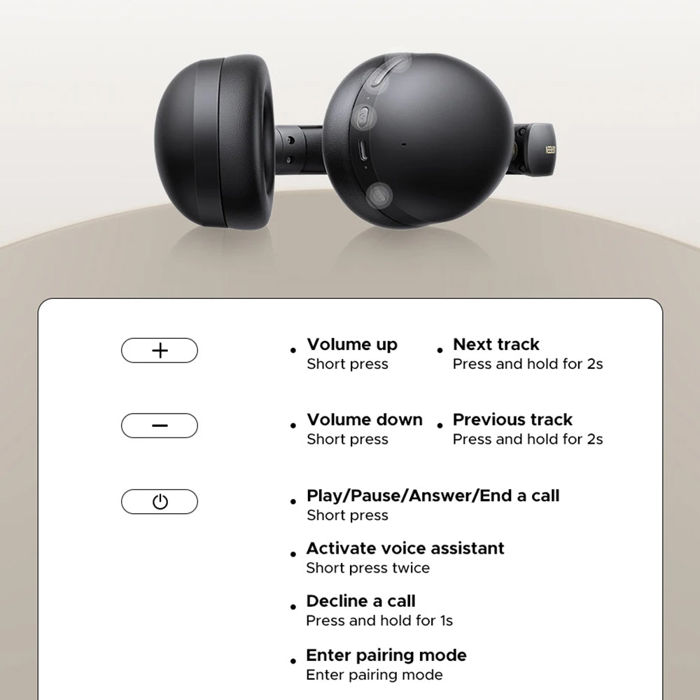 Ugreen - Wireless Headphones HiTune Max 2 HP205 (45018) - Bluetooth V5.4, 8 EQ Sound Effects, AI Call Noise Reduction - 