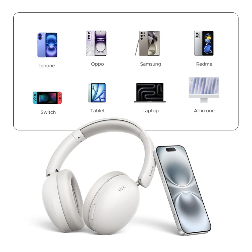 Ugreen - Wireless Headphones HiTune Max 2 HP205 (45018) - Bluetooth V5.4, 8 EQ Sound Effects, AI Call Noise Reduction - 