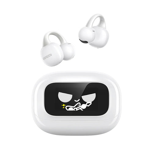 Ugreen - Earbuds HiTune S6 ClipBuds Magic WS208 (55136) - with Display, Bluetooth 5.4, Noise Reduction, Low Latency - Wh