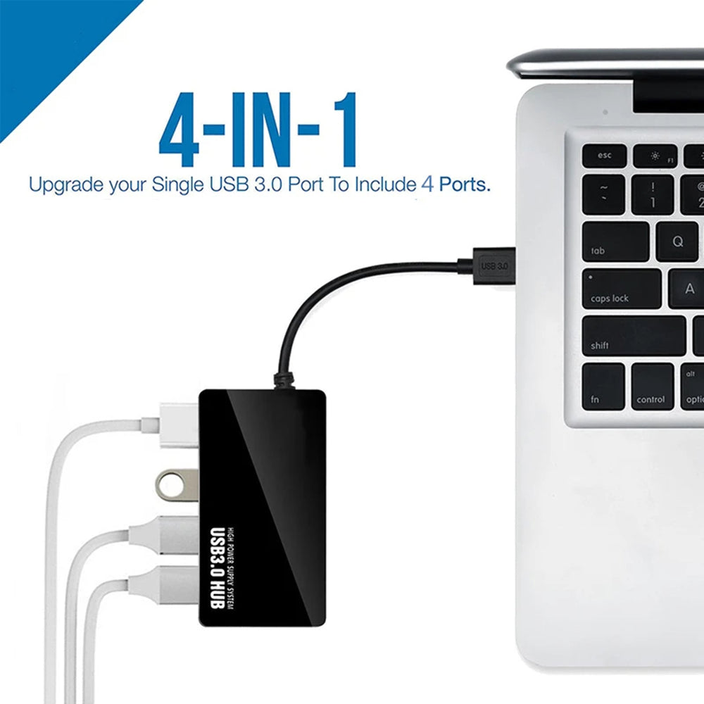 Techsuit - Docking Station QuantumNode 4 in 1 (H15) - USB to 4x USB 3.0, ABS - Black