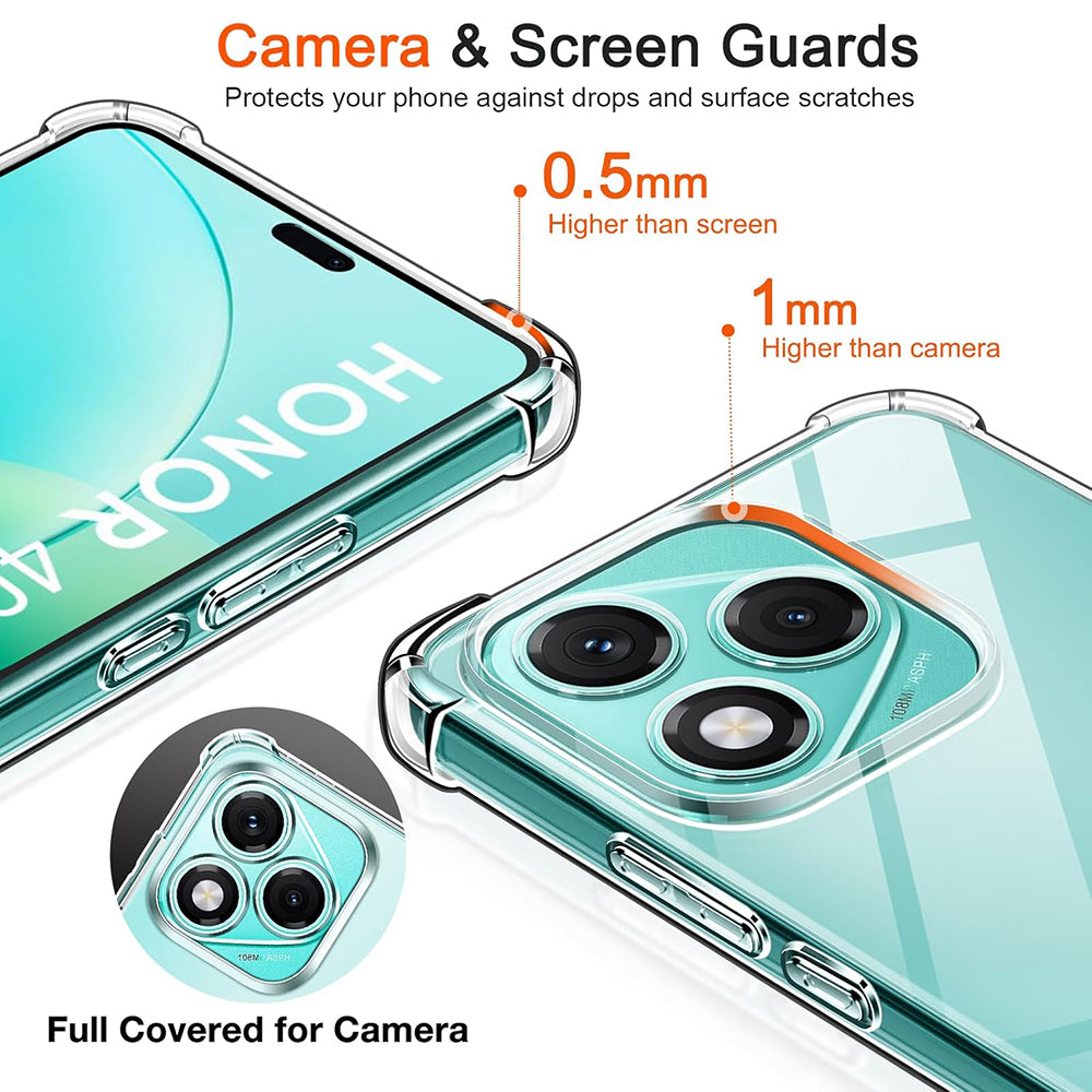 Techsuit - Shockproof Clear Silicone - Honor 400 Lite - Clear