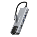 Techsuit - Docking Station NetBridge 5 in 1 (H1) - Type-C to 1x USB2.0, 1x USB3.0, 1x Type-C, 1x HDMI, 1x RJ45, PD87W, 4