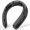 Techsuit - Neck Fan (S11) - Portable, Silicone Support, 4x Airflow, Digital Display, 4000mAh, 4800RPM - Black
