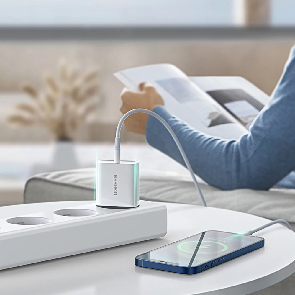 Ugreen - Wall Charger CD137 (60450) - Fast Charging, Type-C, 20W, 5V/3A, PD3.0, Quick Charge 4.0+ - White