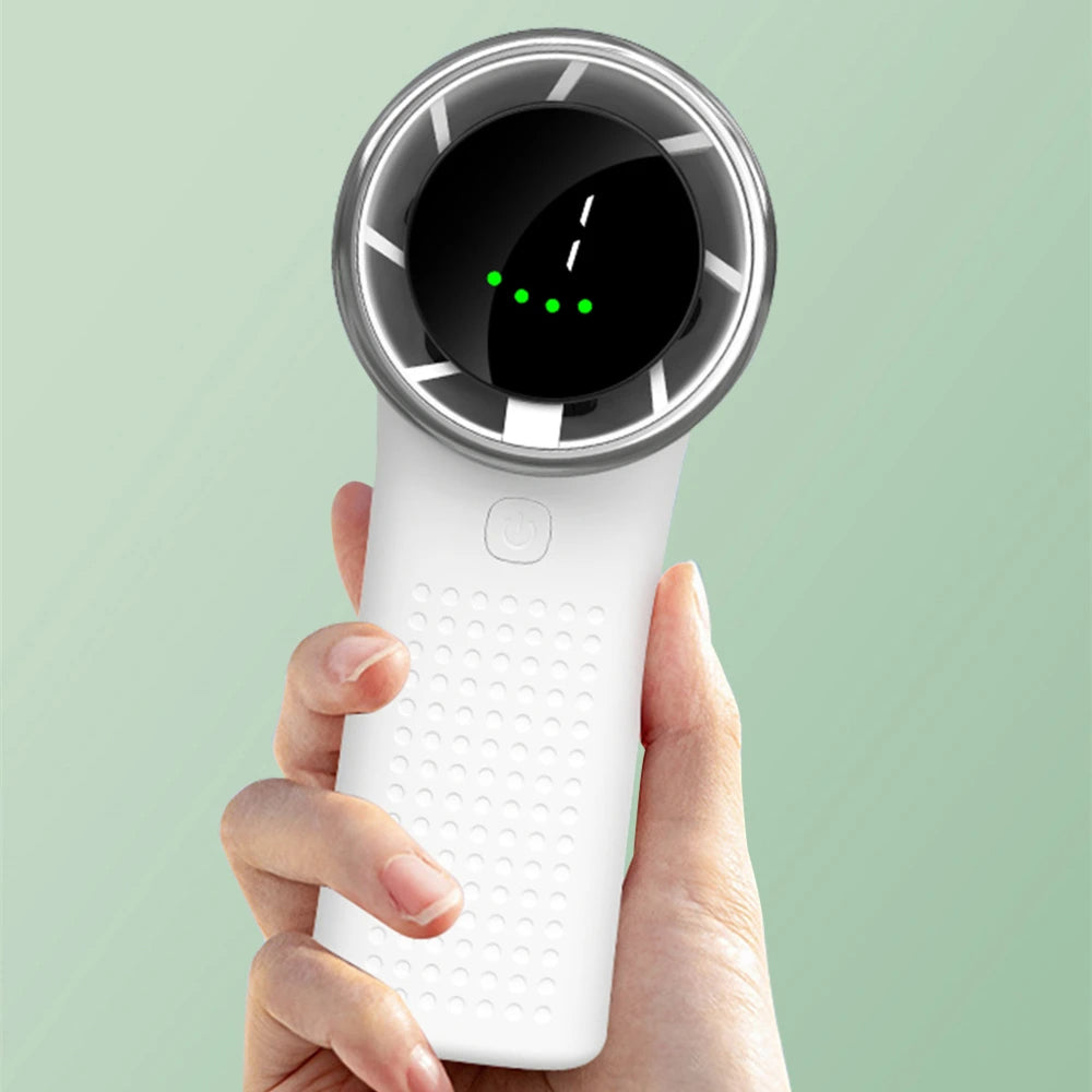 Techsuit - Premium Mini Hand Fan (A8) - with LED Digital Display, USB-C Rechargeable, 5 Wind Speeds, 3600mAh - Pink