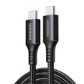 Ugreen - Data Cable US567 (15373) - USB-C to USB-C, 3A, 60W, 1m, Nylon - Black Gray