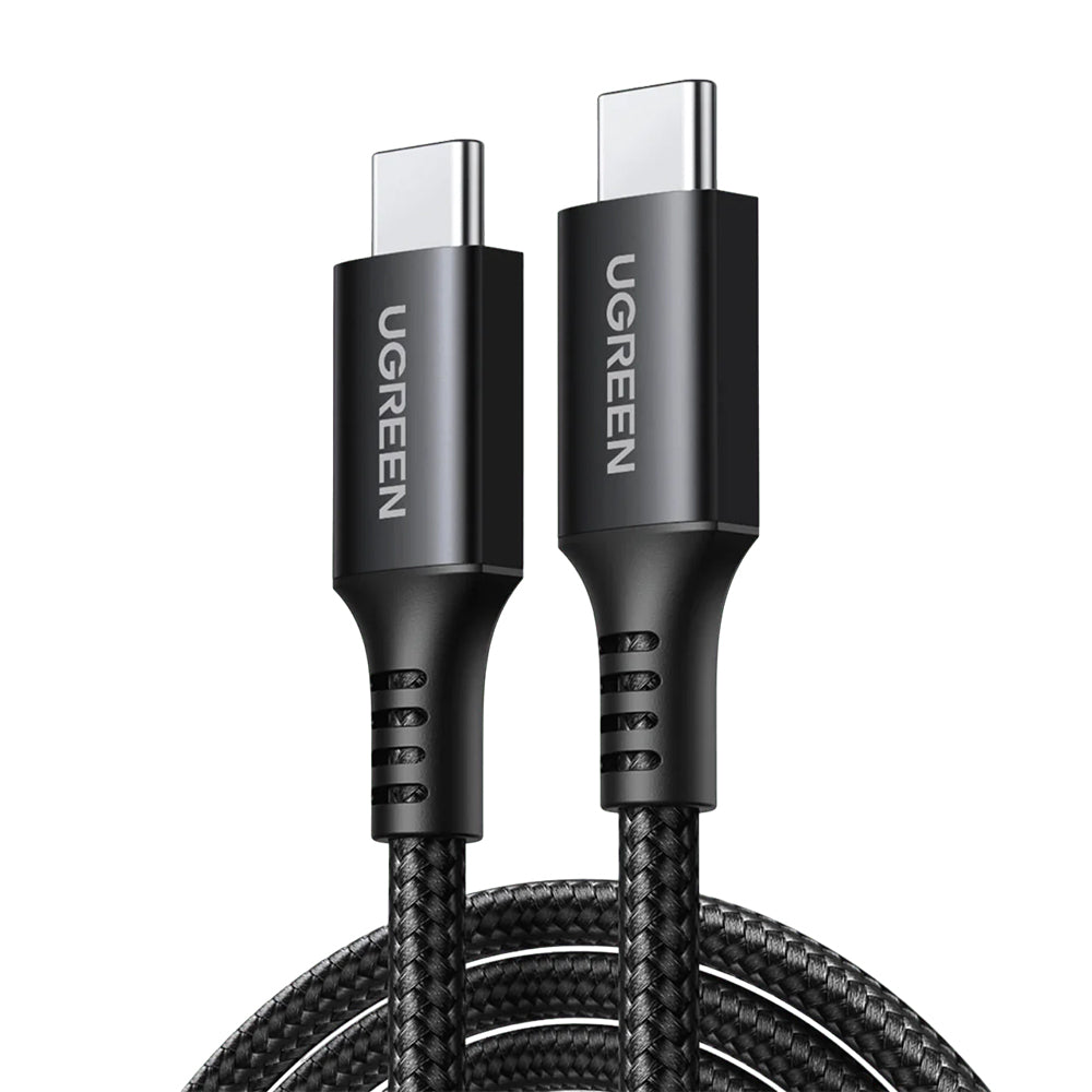 Ugreen - Data Cable US567 (15373) - USB-C to USB-C, 3A, 60W, 1m, Nylon - Black Gray