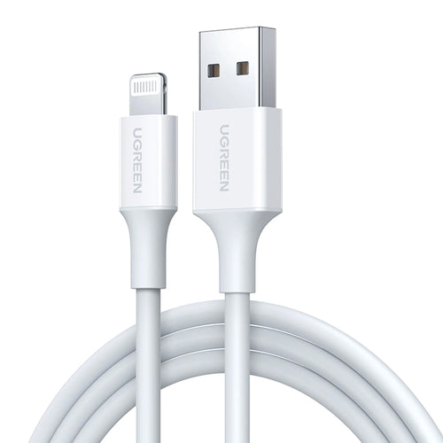 Ugreen - Data Cable US155 (20728) - for iPhone, iPad, iPod, USB to Lightning, 5V/2.4A, 480Mbps, MFi Ceritified, 1m - Whi