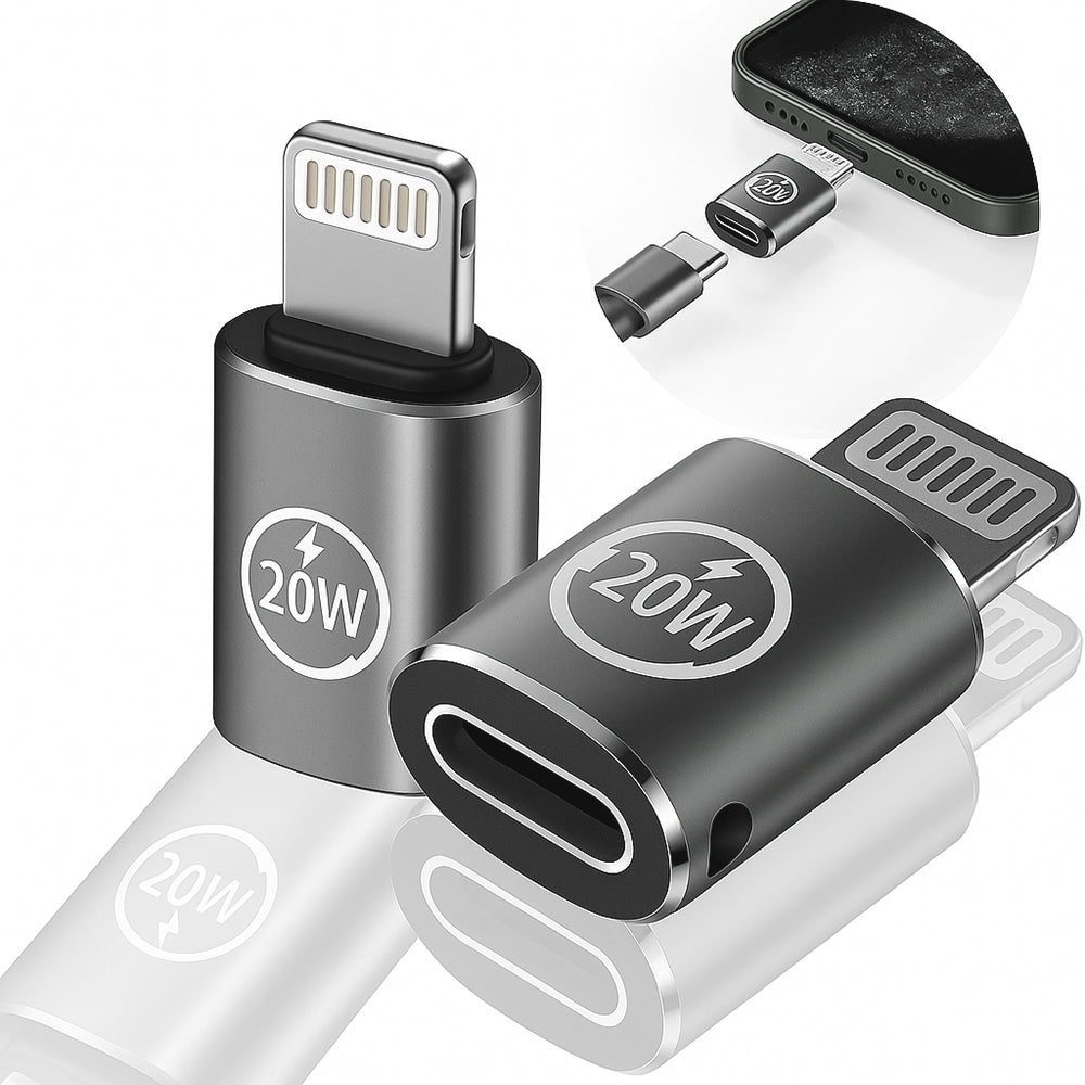 Techsuit - Premium OTG Adapter TitanCoreX (A11) - Lightning to Type-C, 3A, Aluminum Alloy, Plug&Play, Fast Transfer - Gr