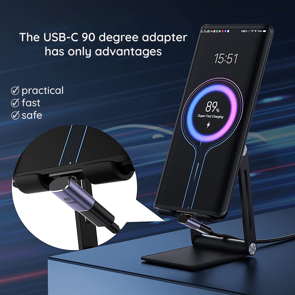 Techsuit - Premium OTG Adapter TitanCoreX (A12) - Type-C to Type-C, 40Gbps, 3A, Plug and Play, Support PD Fast Charging 