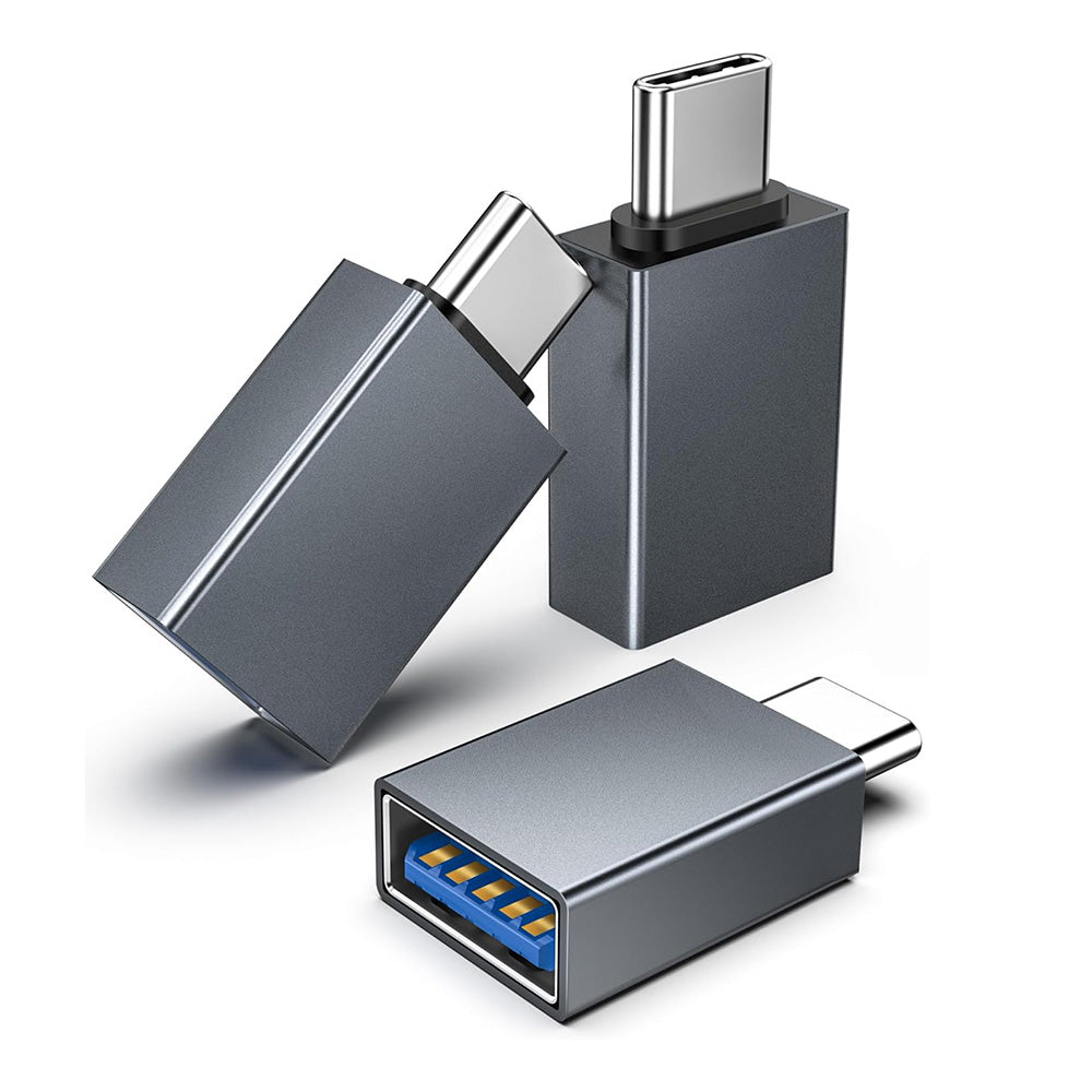 Techsuit - Premium OTG Adapter SlateVolt (A8) - USB 3.0 to Type-C, 5Gbps, 3A, Aluminum Alloy, Fast Data Transfer - Gray