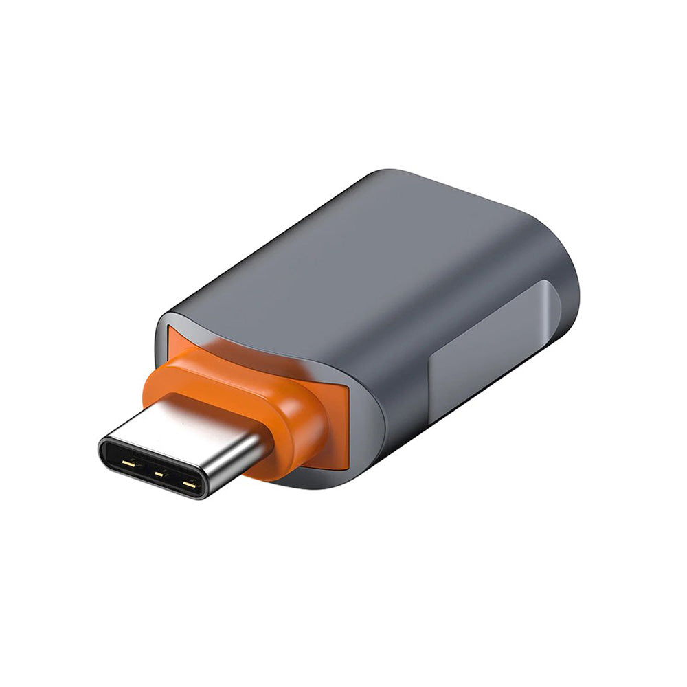 Techsuit - Premium OTG Adapter SlateVolt (A9) - USB to Type-C, 5Gbps, 6A, 120W, Plug and Play, Fast Data Transfer - Gray