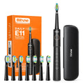 Bitvae - Electric Toothbrush (E11) - Ultrasonic, 8 Heads, Travel Case, White/Clean/Sensitive/Polish/Massage Modes - Blac