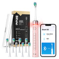 Bitvae - Electric Toothbrush (S2 Smart) - Ultrasonic, Soft, 8 Heads, Case, Red Light Pressure Sensor, 5 Modes, 1400mAh -