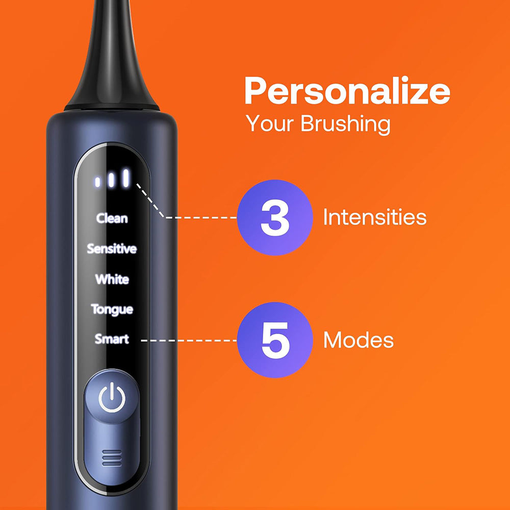 Bitvae - Electric Toothbrush (BVS3 Smart) - Sonic, 4 Heads with Cover, Case, 5Modes, Timer, Pressure Sensor, App - Night