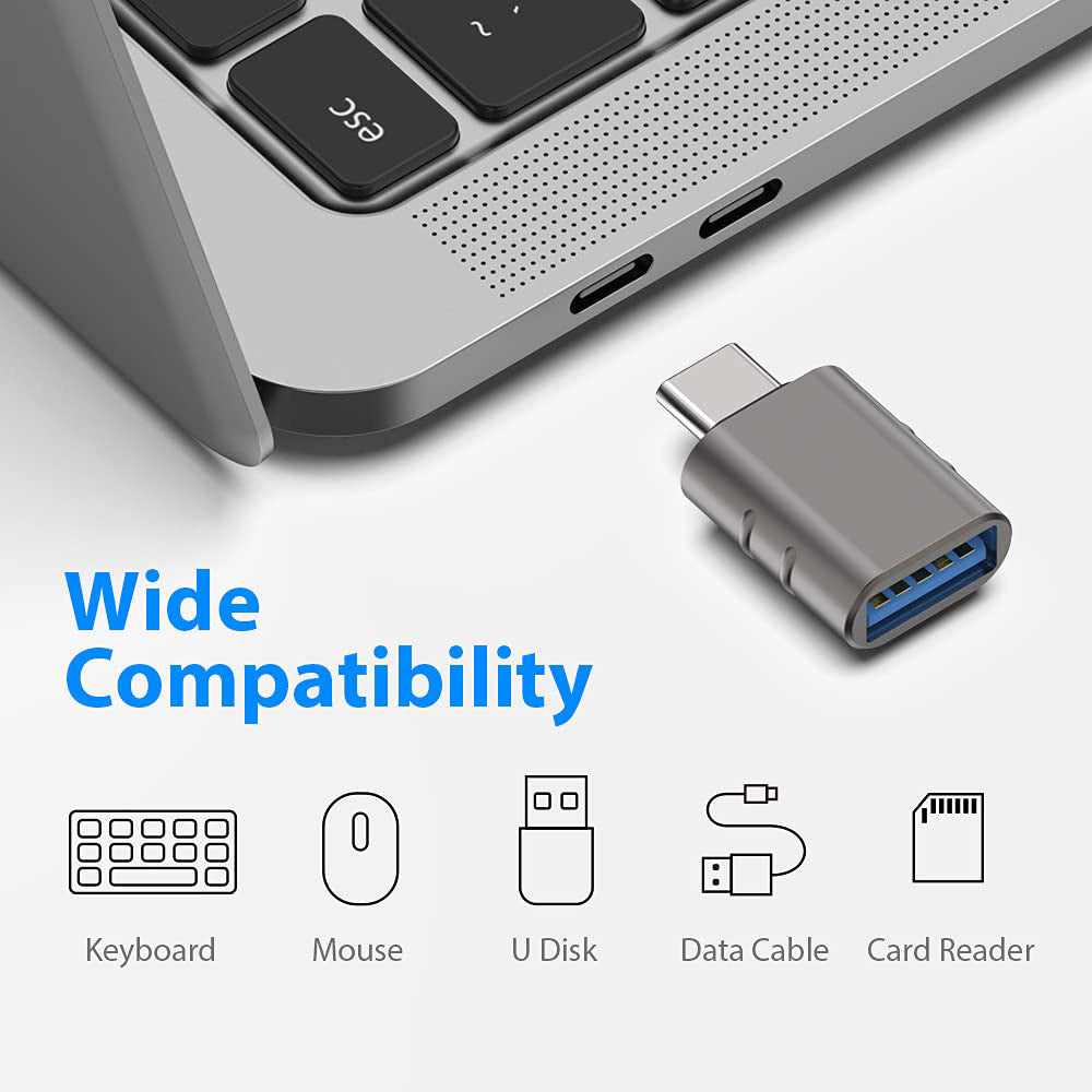 Techsuit - Premium OTG Adapter SlateVolt (A10) - USB 3.0 to Type-C, 5Gbps, 3A, Zinc Alloy, Support for Thunderbolt 3 - G
