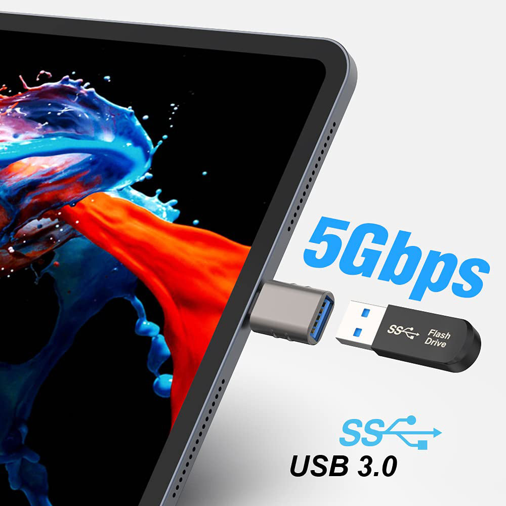 Techsuit - Premium OTG Adapter SlateVolt (A10) - USB 3.0 to Type-C, 5Gbps, 3A, Zinc Alloy, Support for Thunderbolt 3 - G