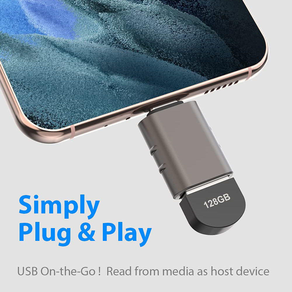 Techsuit - Premium OTG Adapter SlateVolt (A10) - USB 3.0 to Type-C, 5Gbps, 3A, Zinc Alloy, Support for Thunderbolt 3 - G