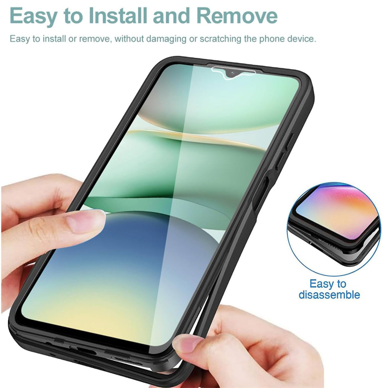 TechSuit Folie de protectie Techsuit ColorVerse 360 Series + compatibil cu Xiaomi Redmi A5 4G (Standard), Negru – imagin