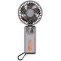Techsuit - Premium Mini Hand Fan (Z8) - with LED Digital Display, USB-C Rechargeable, 3 Wind Speeds, 2A, 3600mAh - White