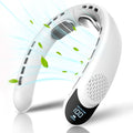 Techsuit - Neck Fan (S8) - Portable, with Digital Display, 3 Wind Speeds, 4000mAh, 7300RPM - White