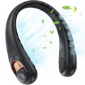 Techsuit - Neck Fan (S9) - Portable, with Digital Display, 3 Wind Speeds, 5200mAh, 5800RPM - Black