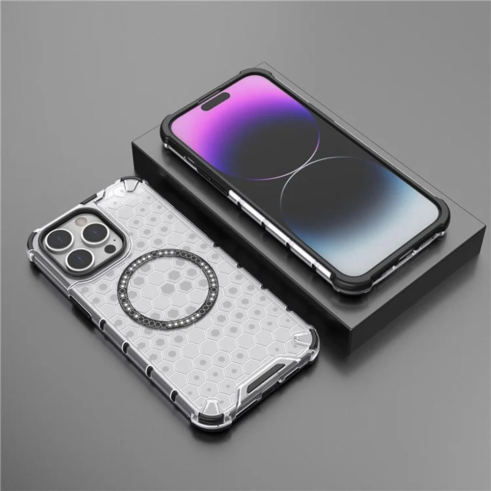 Techsuit - HoneyComb Shield MagSafe - iPhone 14 Pro - White