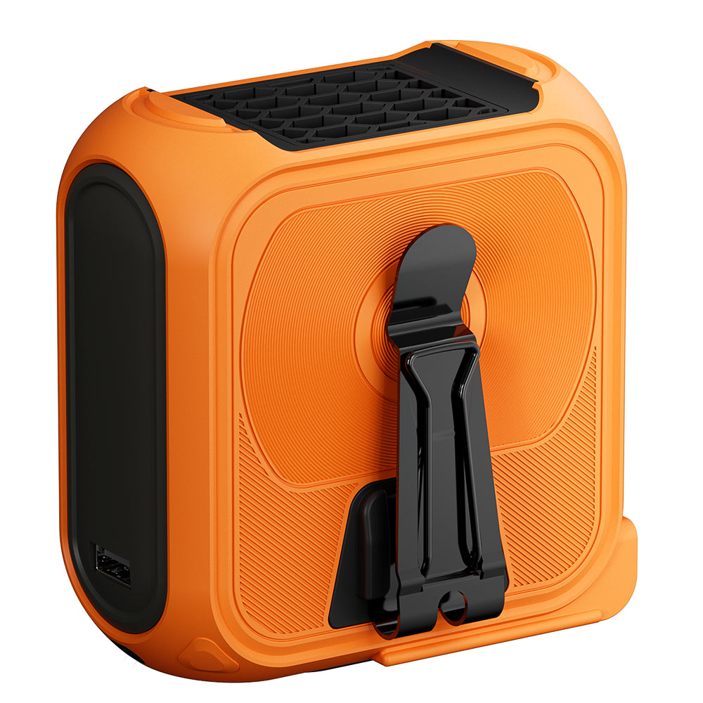 Techsuit - Premium Portable Mini Fan (Z13) - with Power Bank, Rechargeable, 5 Wind Speeds, Belt Buckle, 10000mAh - Orang