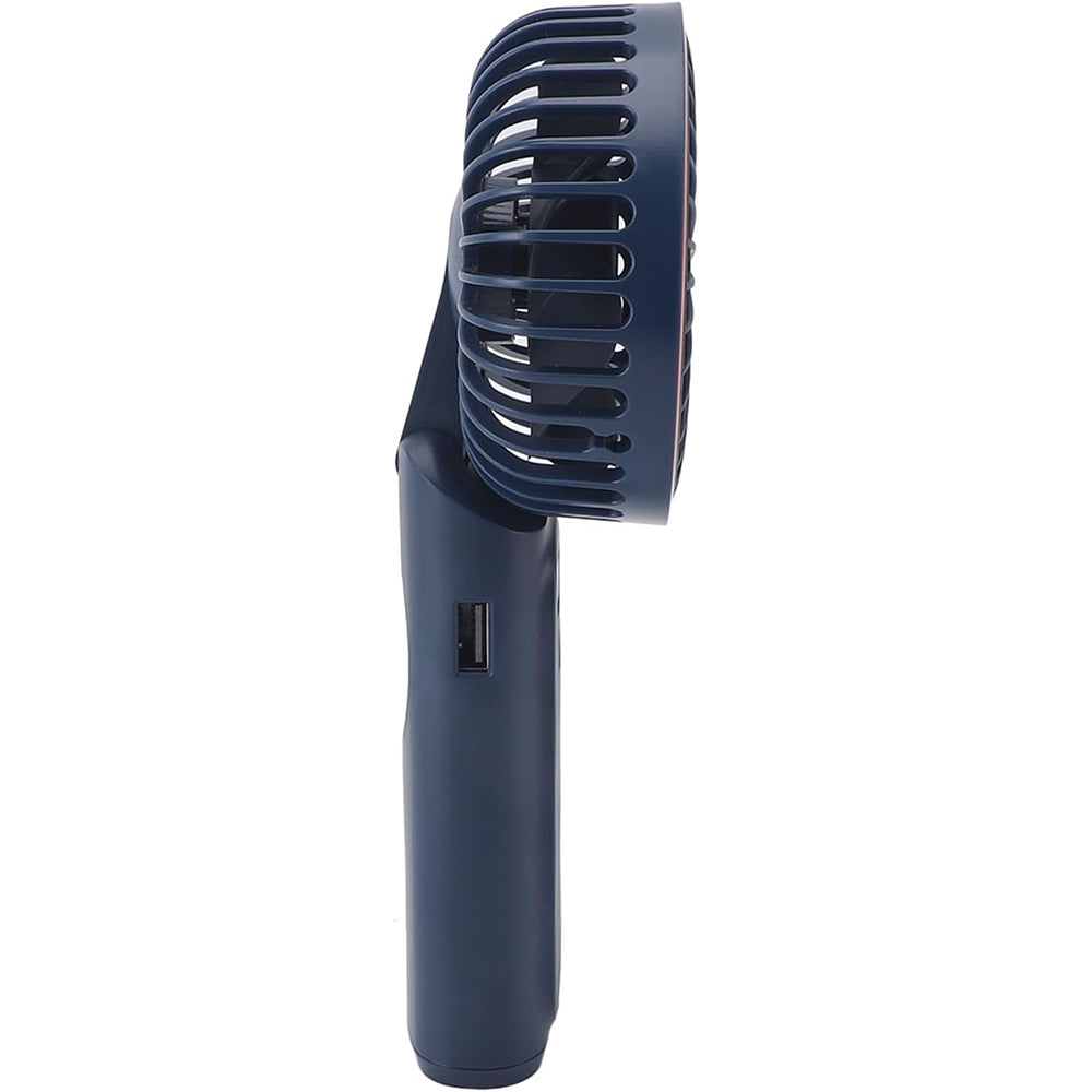 Techsuit - Premium Mini Hand Fan (M12) - with LED Digital Display, USB-C Rechargeable, 6 Wind Speeds, 5000mAh - Blue