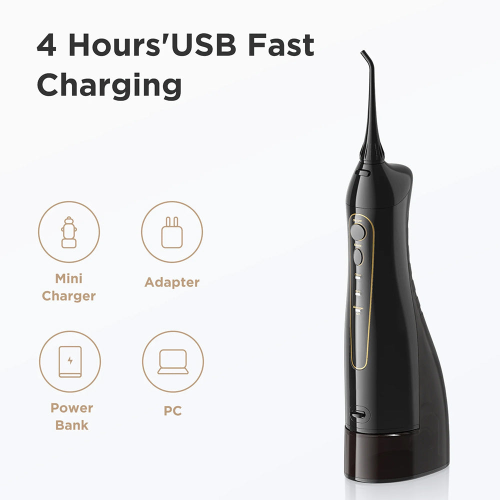 Bitvae - Water Flosser (BV5020E) - with 4x Standard, 1x Periodontal, 1x Orthodontic, 1x Tongue Nozzel, 300ml, 3 Modes - 