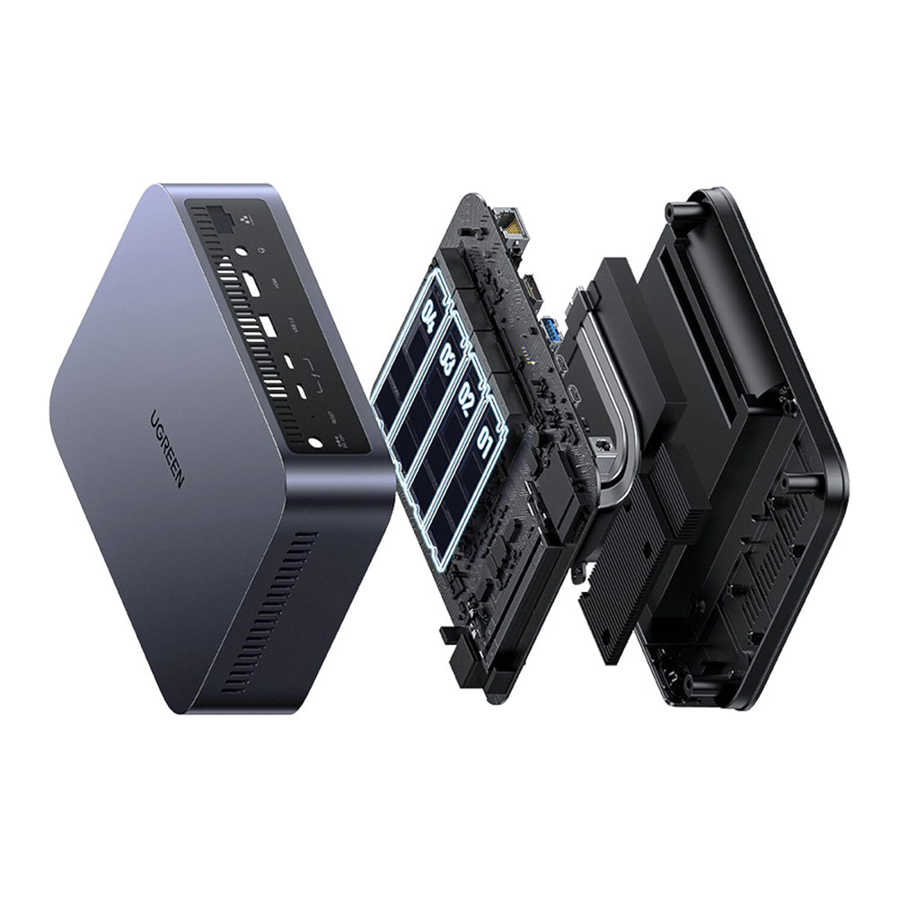 Ugreen - Network-attached Storage DXP480T Plus (25892B) - HDMI, LAN, USB, USB-C, 12th Gen Intel Core i5, 32TB, 10GbE - B