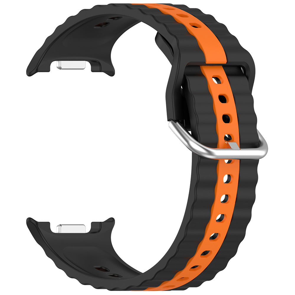 Techsuit - Watchband (W078) - Samsung Galaxy Watch8 40mm/Watch8 44mm/Watch8 Classic - Black / Orange