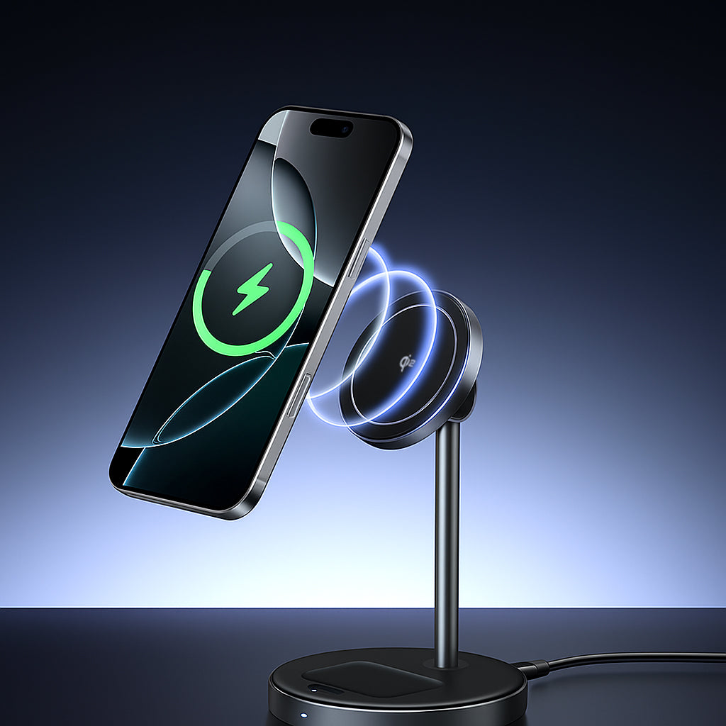 Ugreen - Wireless Charger W710 (45382) - MagSafe-Compatible, for iPhone, AirPods, with Type-C Cable, Qi2, 20W - Black