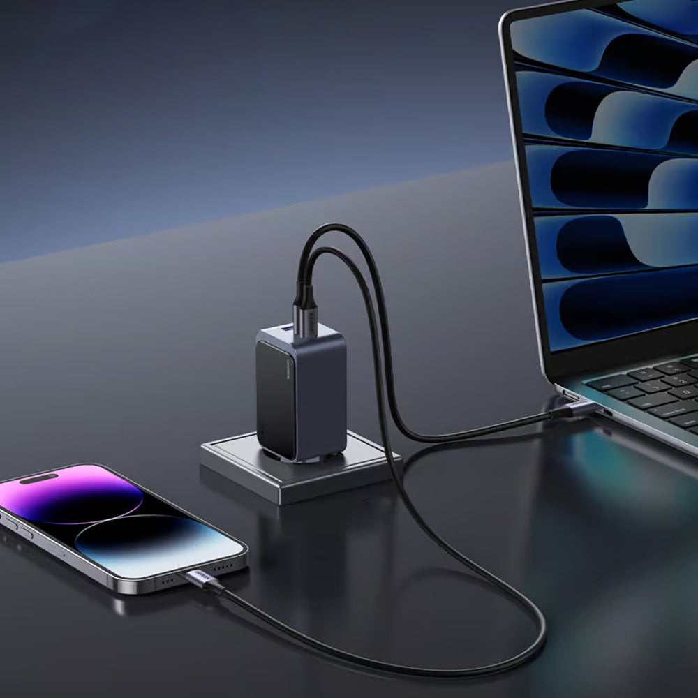 Ugreen - Wall Charger Nexode Air S X553 (35042) - GaN, Fast Charge, USB, 2x Type-C, 65W, 3A, QC4.0+, PD3.0 - Grey