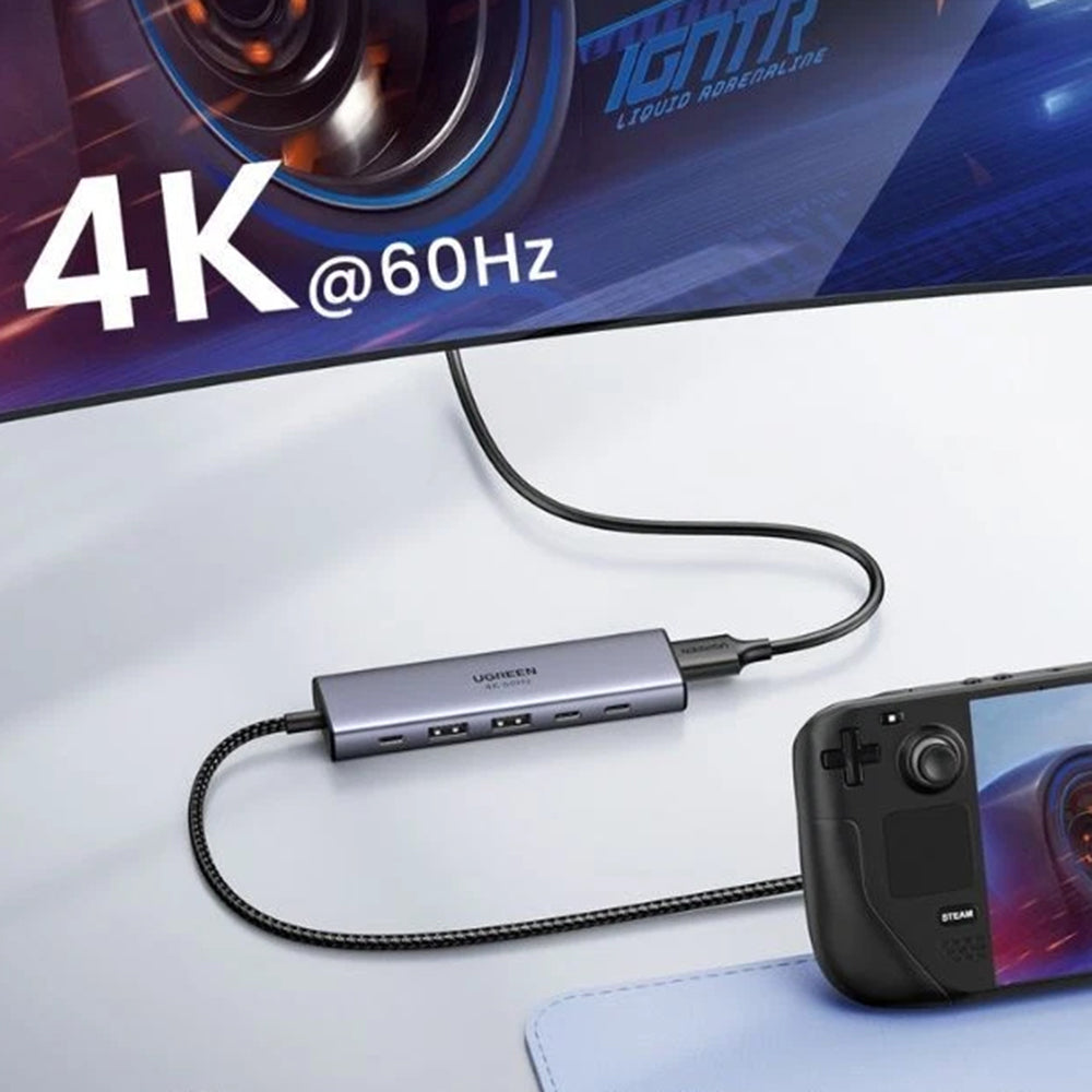 Ugreen - Docking Station CM511 (35999) - Type-C to 2x USB3.2, 1x HDMI 4K@60Hz, 3x Type-C, PD100W, 10Gbps - Gray