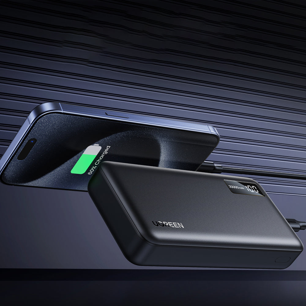 Ugreen - Power Bank PB312 (25683) - Fast Charging, Digital Display, 20000mAh, 2x USB, 2x Type-C, PD3.0, 5V/3A - Black