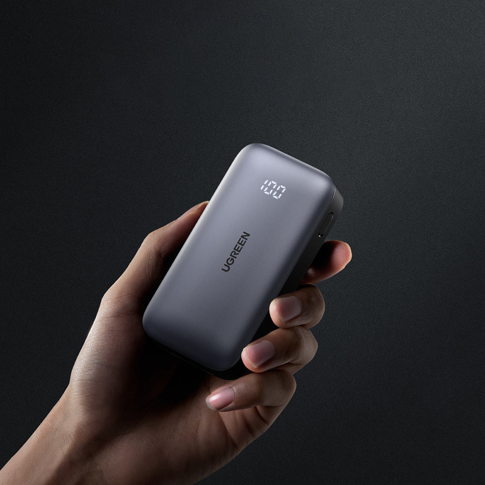 Ugreen - Power Bank PB502 (25185) - Fast Charging, with Digital Display, 10000mAh, USB, Type-C, 30W, 5V/3A - Grey