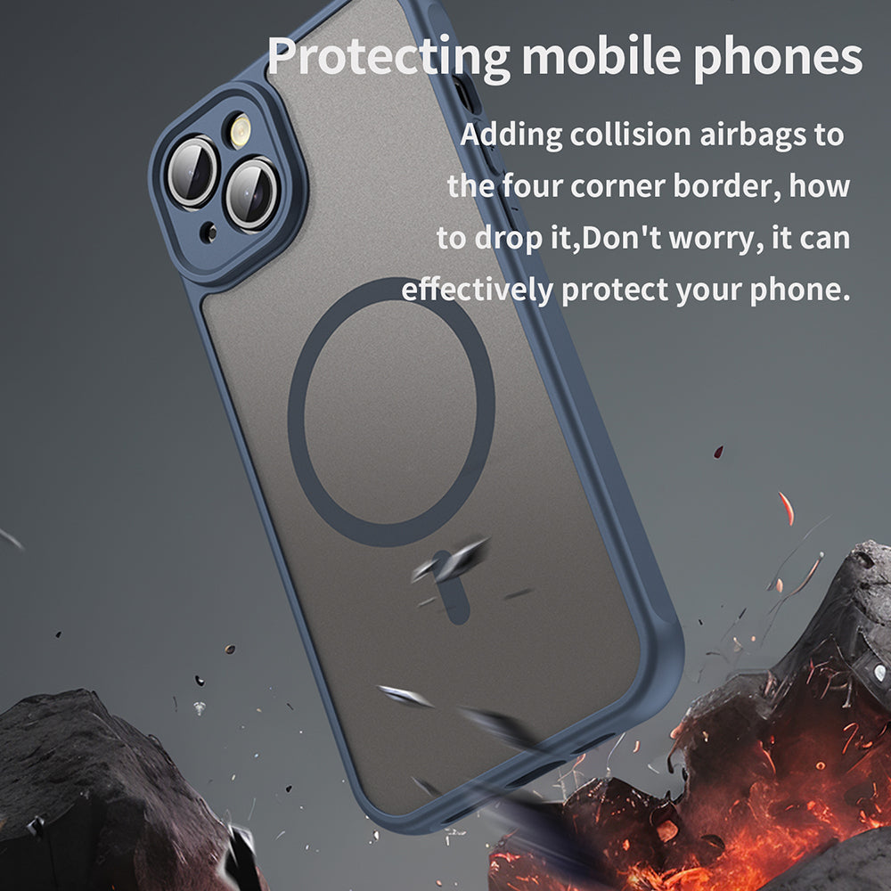 TechSuit Husa de protectie Techsuit HaloFrost II MagSafe compatibil cu iPhone 14 Plus, Bleumarin – imagine 5