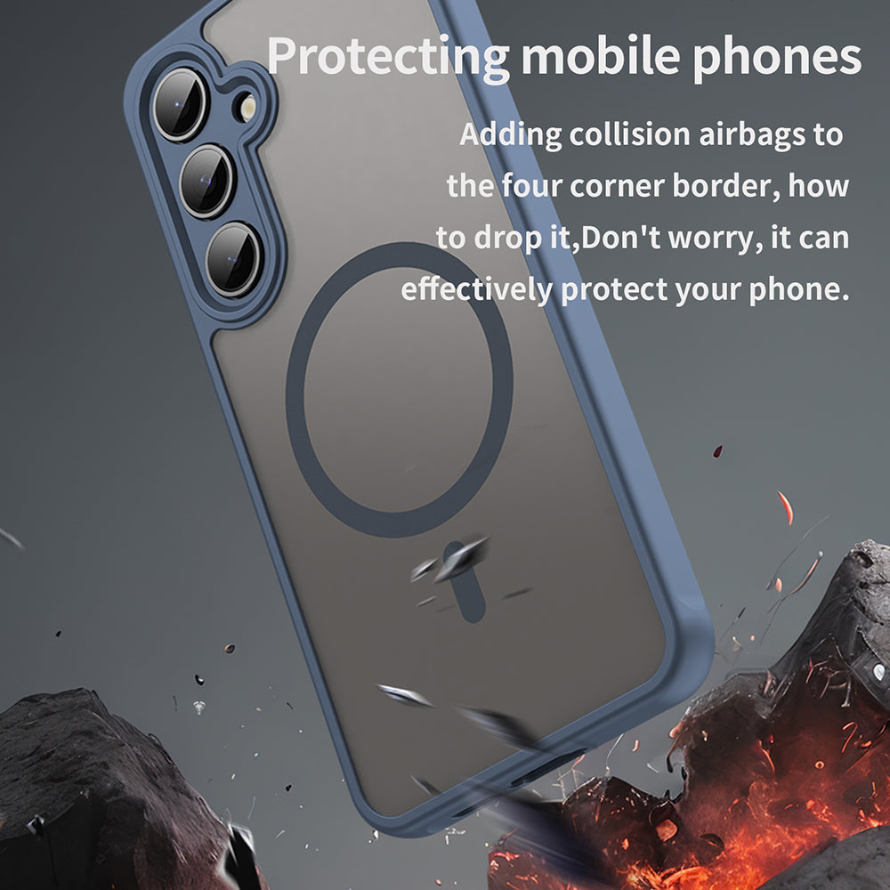 TechSuit Husa de protectie Techsuit HaloFrost II MagSafe compatibil cu Samsung Galaxy S24 FE, Bleumarin – imagine 5