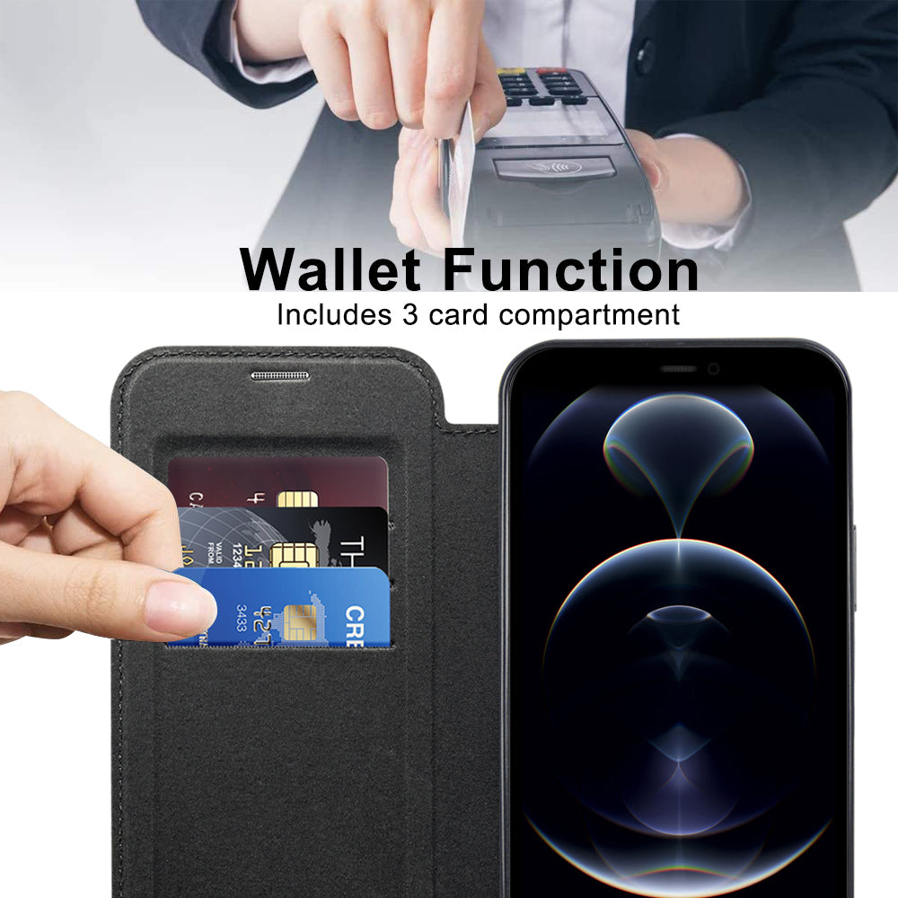 Techsuit - SmartMag Book Case - iPhone 12 Pro Max - Black