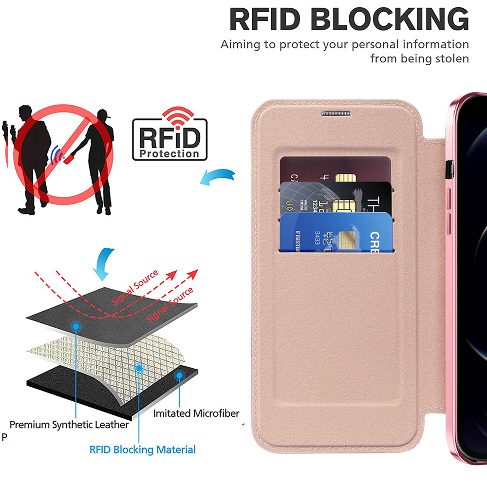 Techsuit - SmartMag Book Case - iPhone 12 Pro Max - Pink